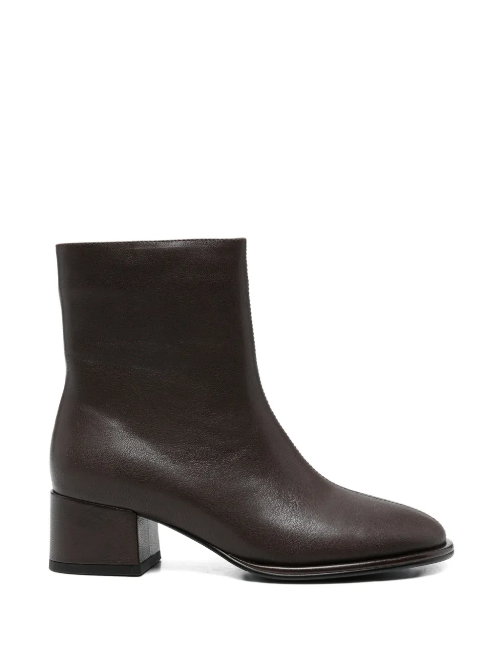 LINDA BAUMANN Zip leren enkellaarzen Bruin