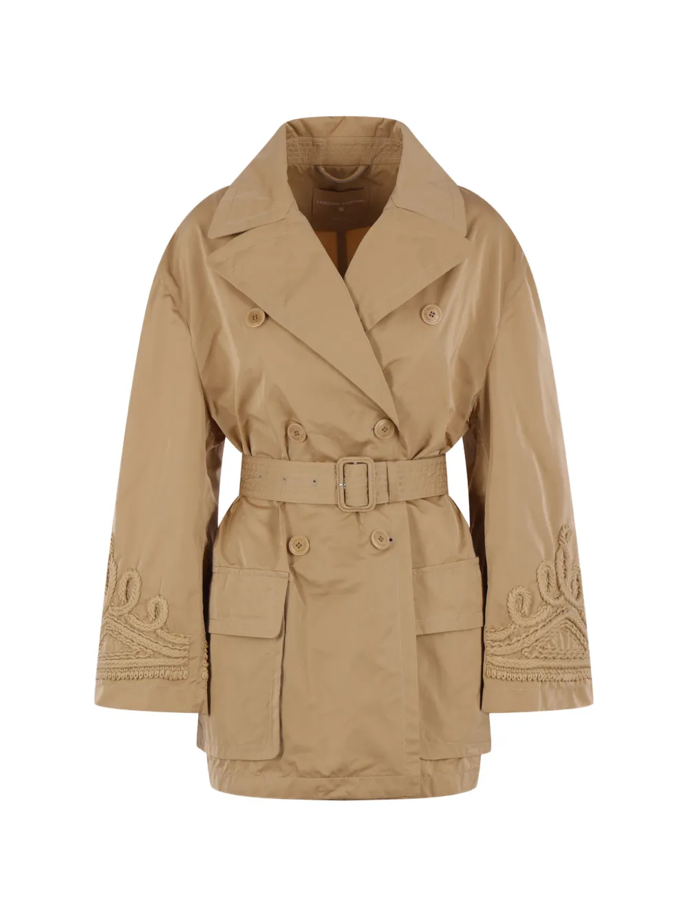 Ermanno Scervino embroidered belted trench coat - Nude