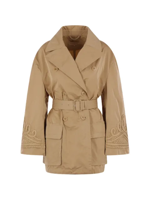 Ermanno Scervino gabardina bordada con cinturón