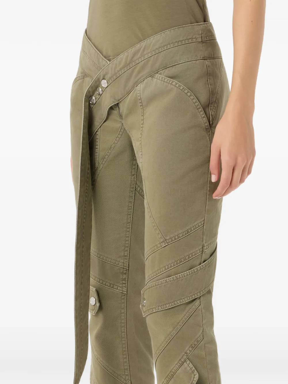 Blumarine Broek met ceintuur Groen