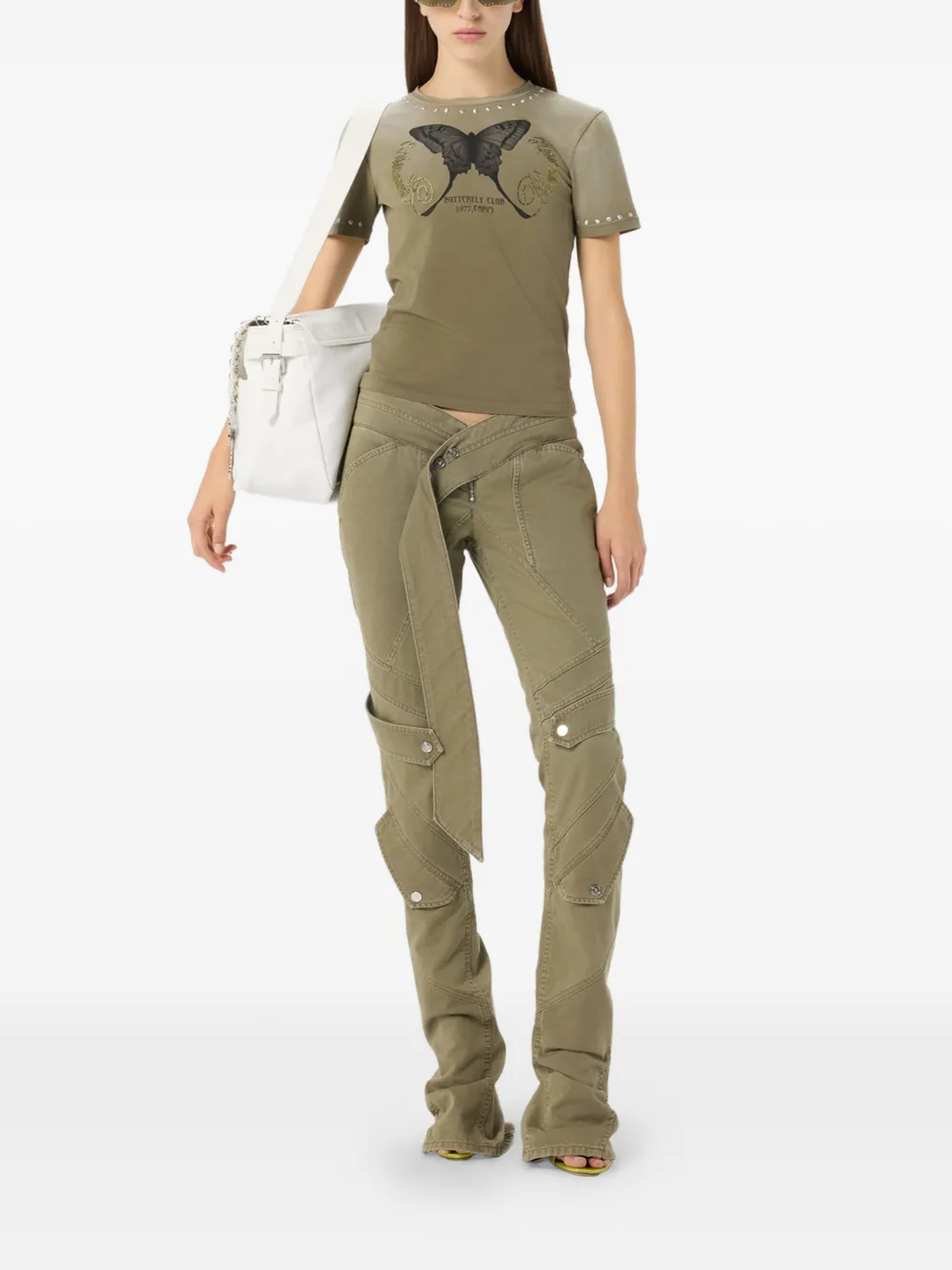 Blumarine Broek met ceintuur Groen
