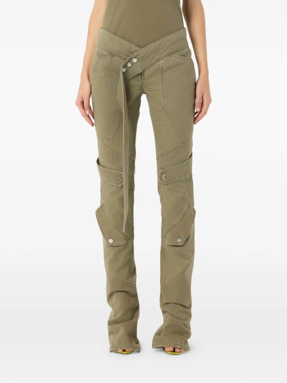 Blumarine Broek met ceintuur Groen