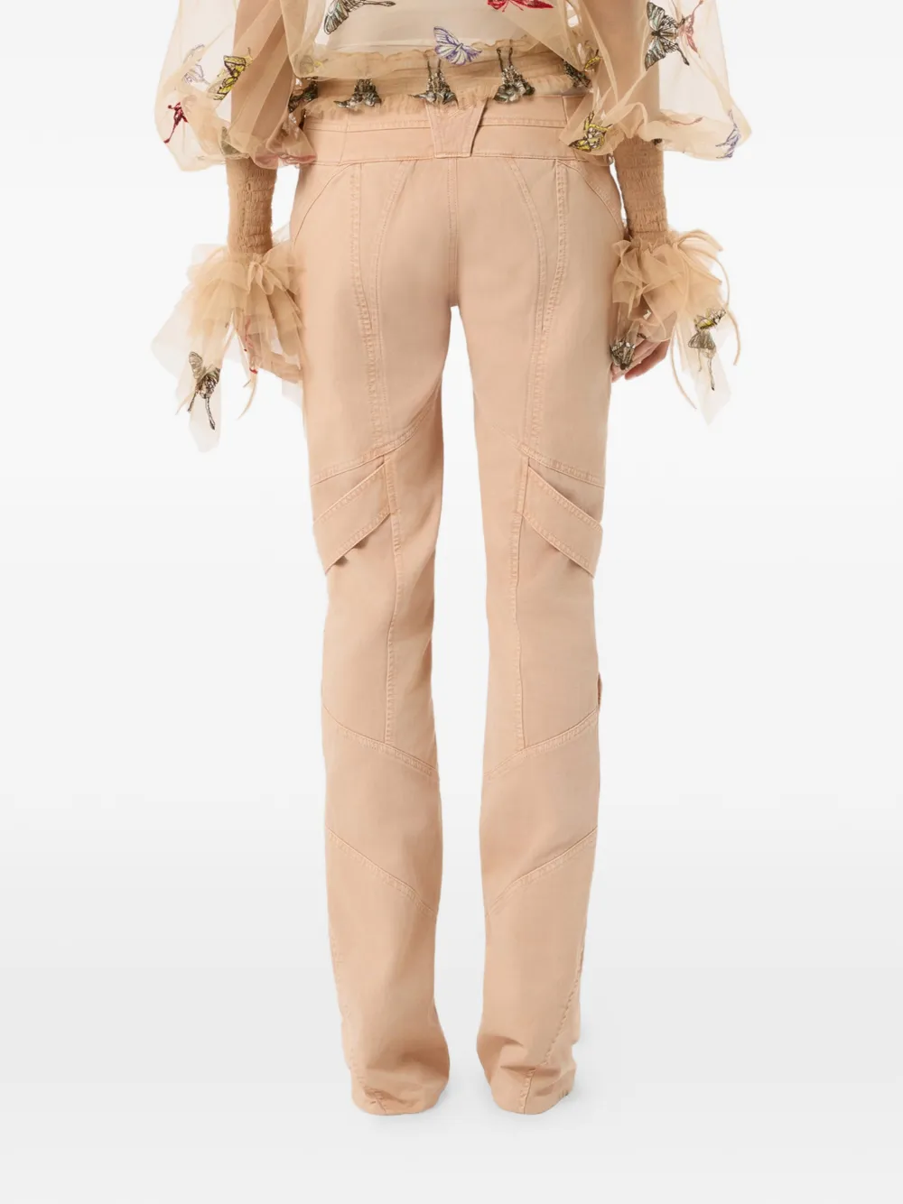 Blumarine Broek met ceintuur Beige