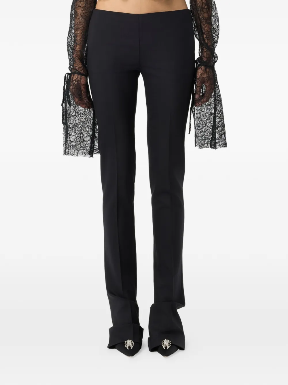 Blumarine Broek met bloemenprint Zwart
