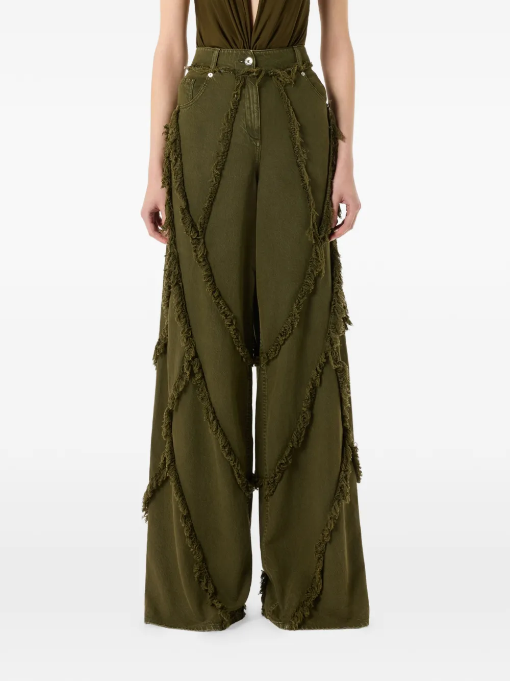 Blumarine Jeans met franje Groen