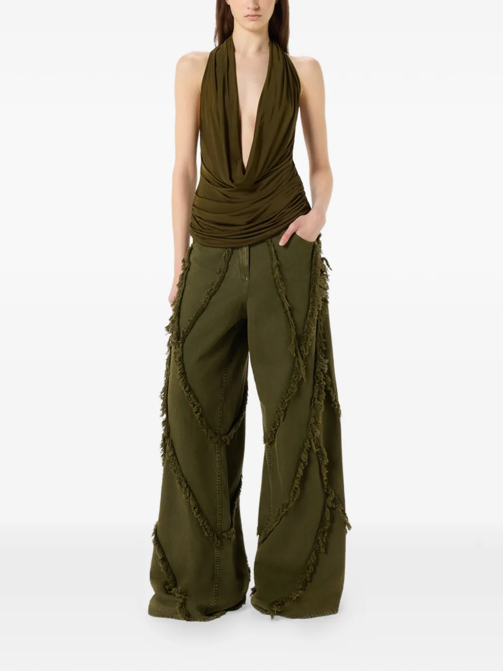 Blumarine Jeans met franje Groen