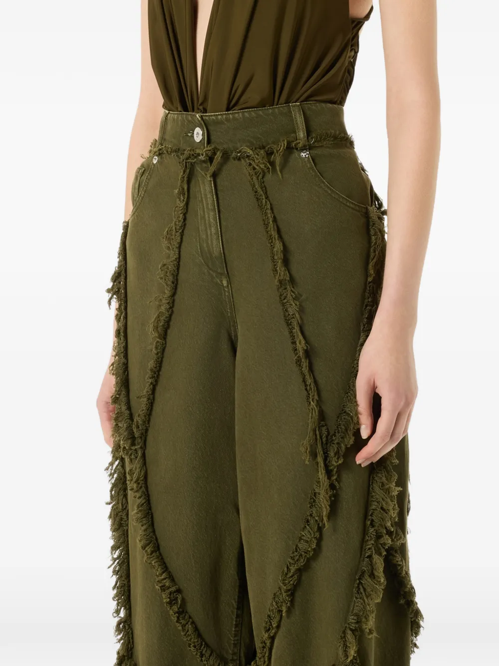 Blumarine Jeans met franje Groen