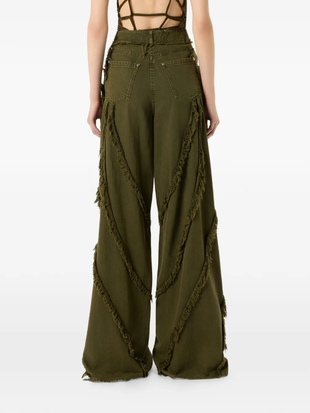Blumarine Jeans met franje Groen