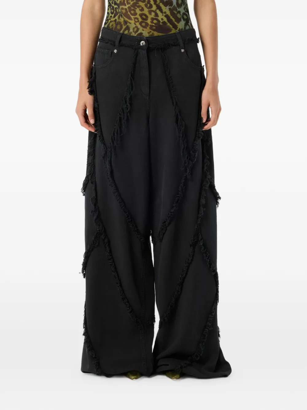  Blumarine Vaqueros Deshilachados - Negro 