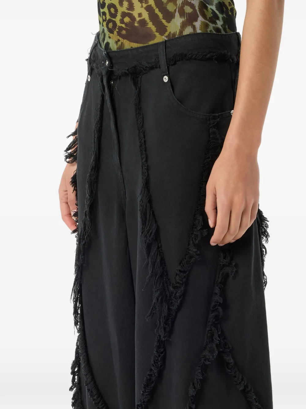 Blumarine Jeans met franje Zwart