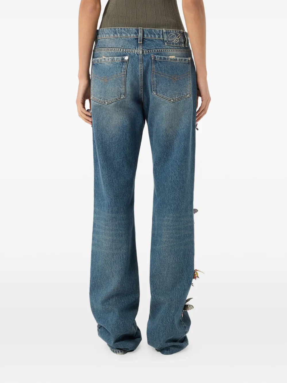 Blumarine butterfly-embellishment Jeans | Blue | FARFETCH