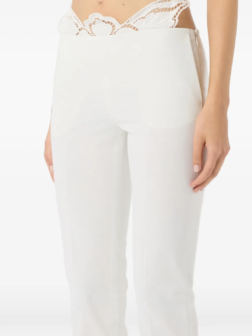 Blumarine Broek met kant Wit