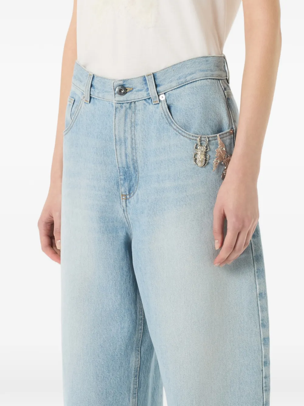 Blumarine Jeans met riemlussen Blauw