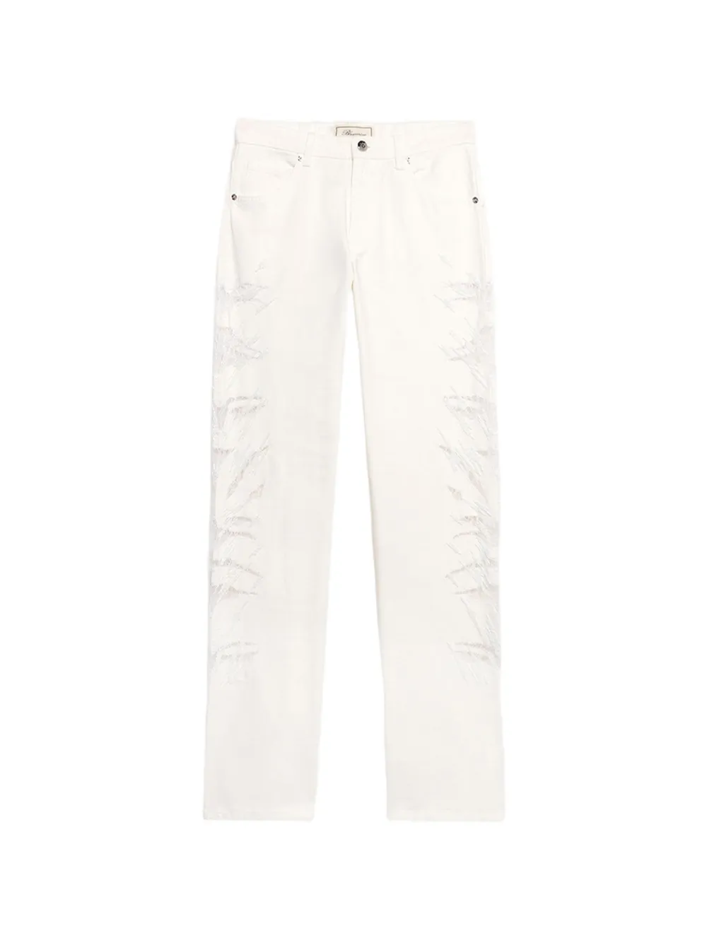 Blumarine lace-insert boyfriend jeans - Bianco