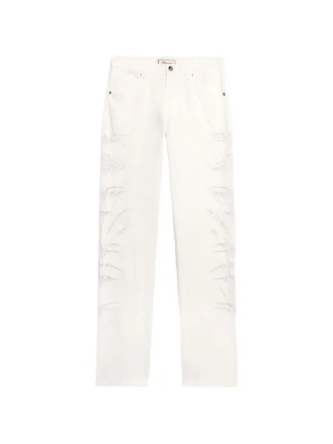 Blumarine boyfriend jeans con encaje incorporado