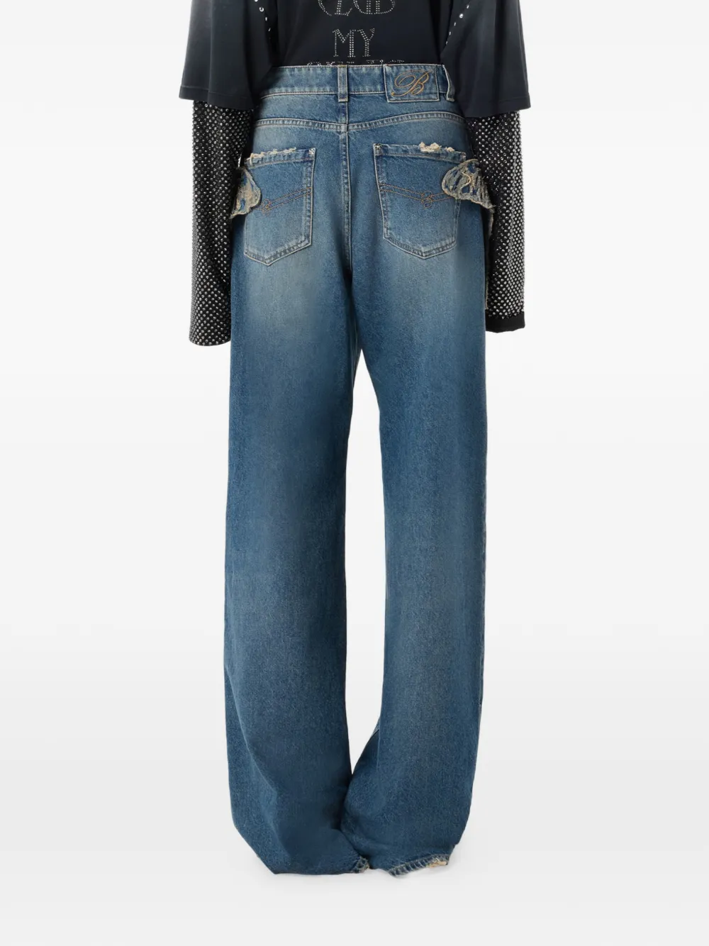 Blumarine Jeans met vlinder Blauw