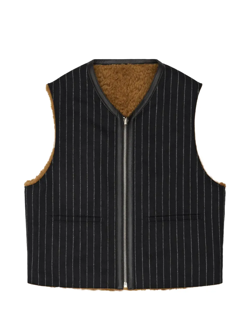 Denim Tears reversible pinstripe shearling vest - Black