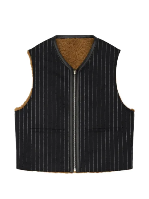 Denim Tears reversible pinstripe shearling vest