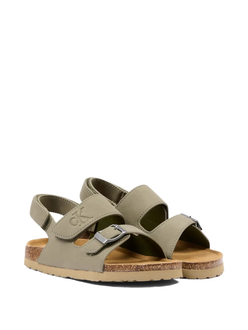 Calvin Klein Kids buckle-strap sandals - Verde