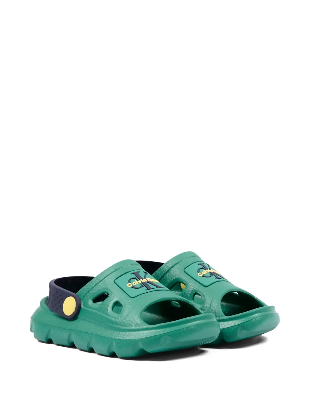 Calvin Klein Kids logo-embossed sandals - Verde