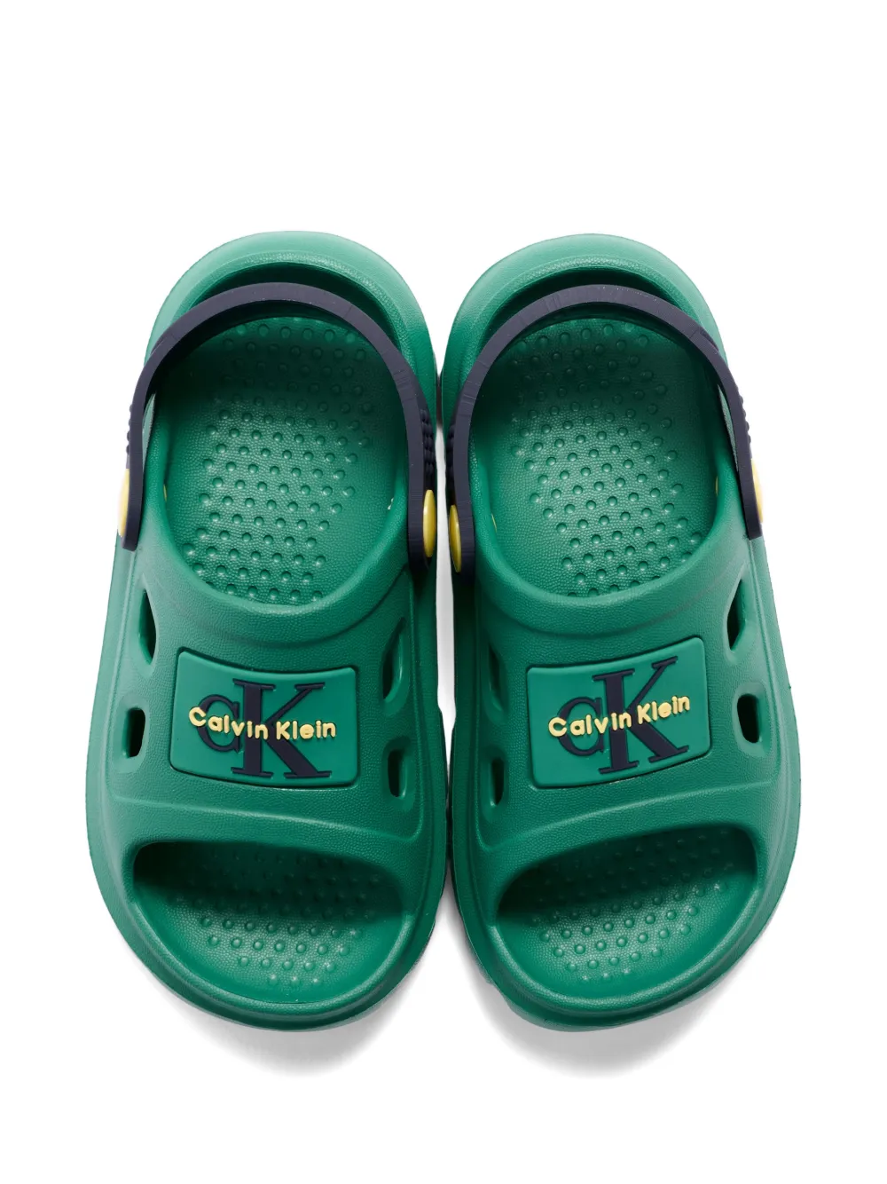 Calvin Klein Kids Sandalen met logo-reliëf Groen