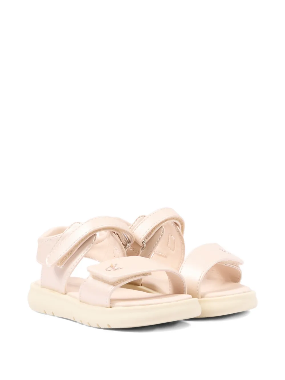 Calvin Klein Kids logo-lettering sandals - Rosa