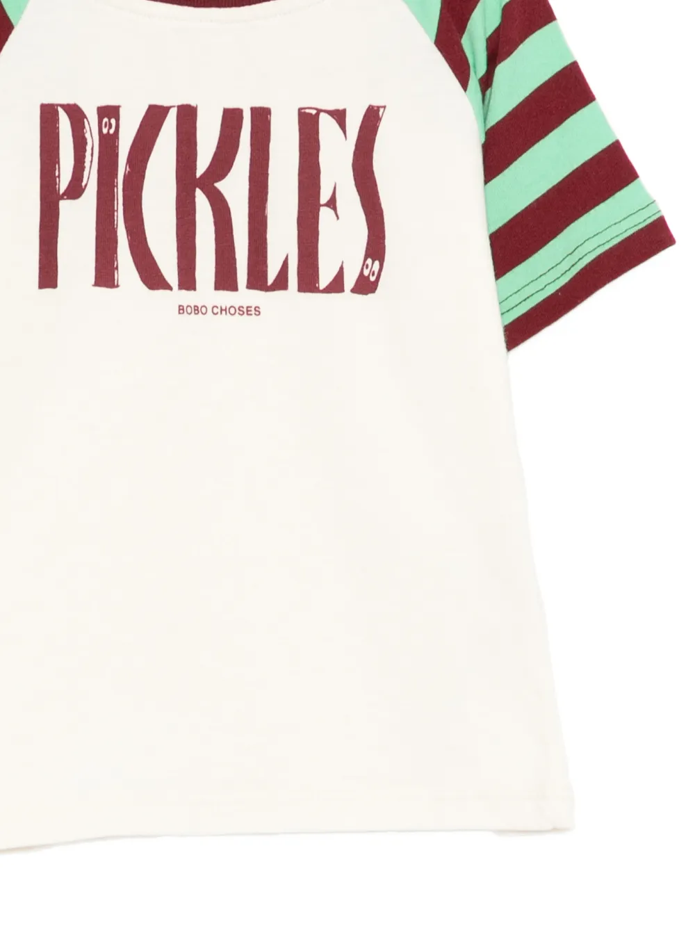  Bobo Choses Striped-sleeve T-shirt - Neutrals 