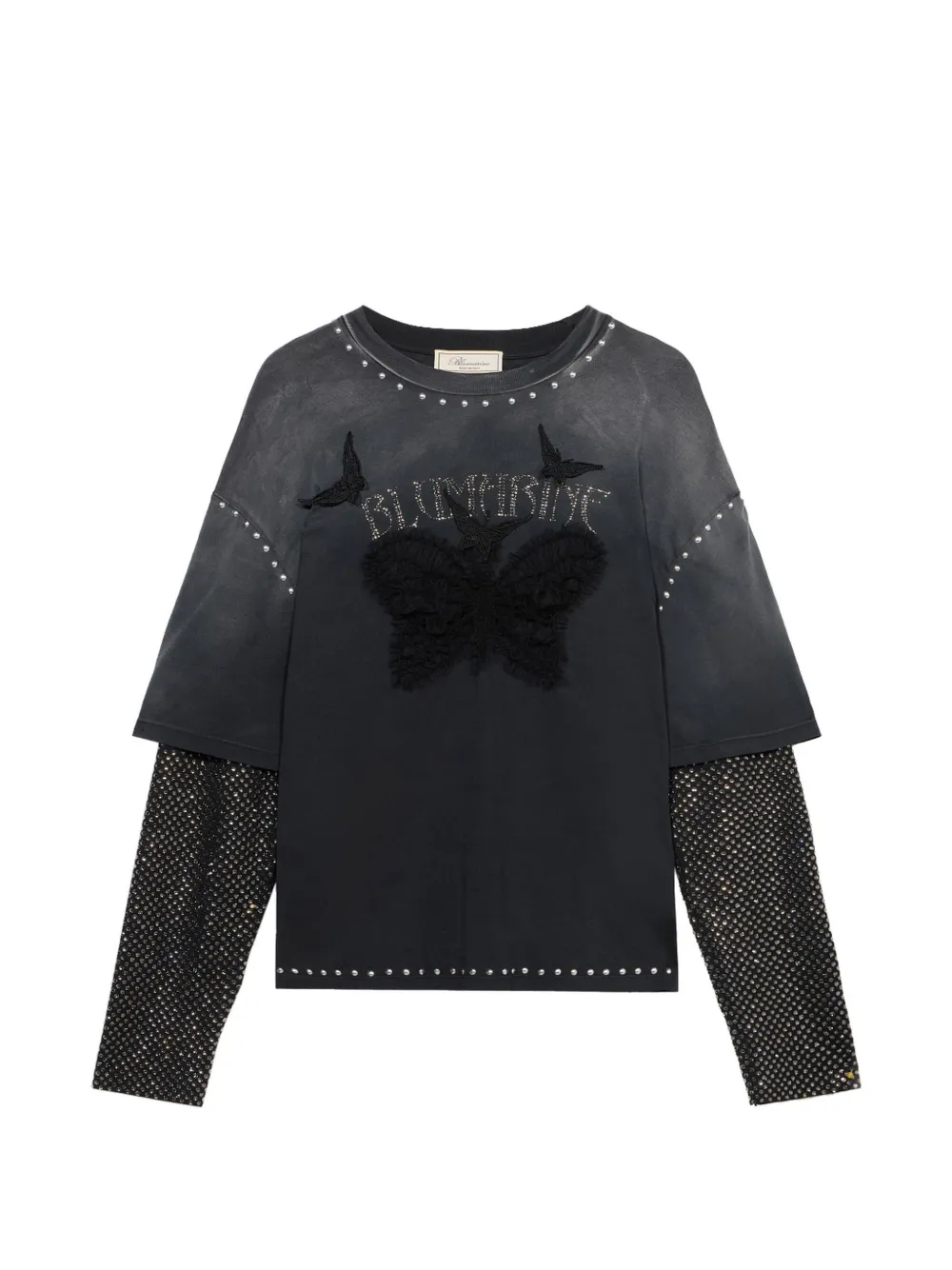 Blumarine T-Shirt mit Schmetterling-Print - Grau