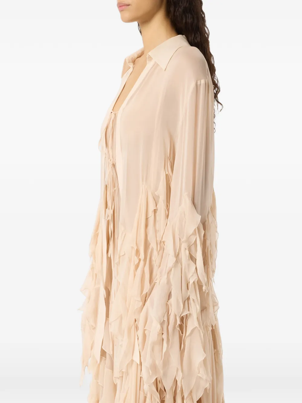 Blumarine Blouse met ruches Beige