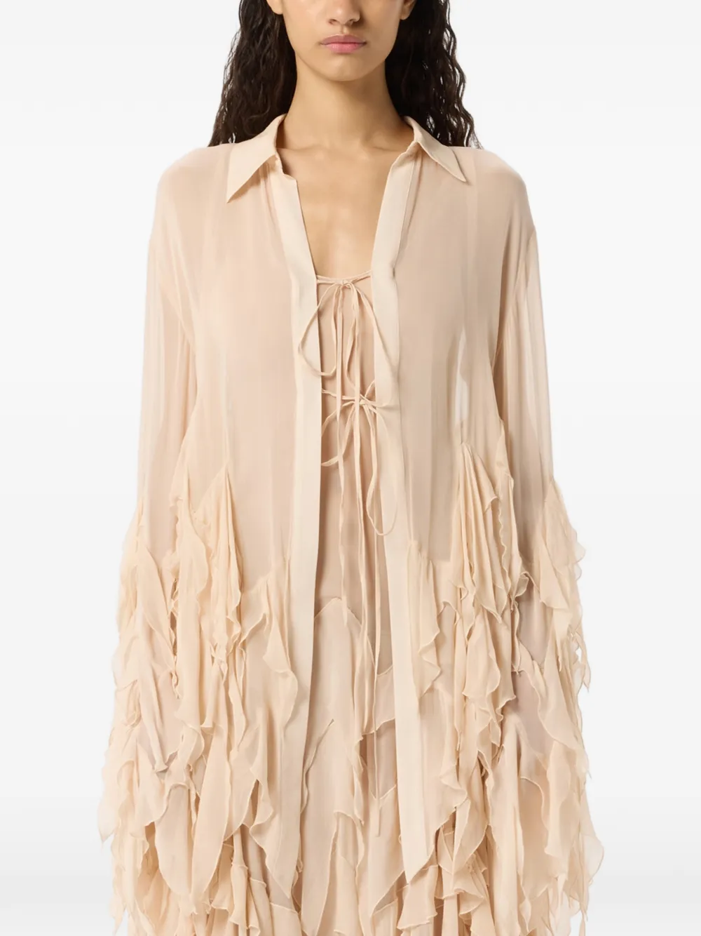  Blumarine Ruffled Shirt - Neutrals 
