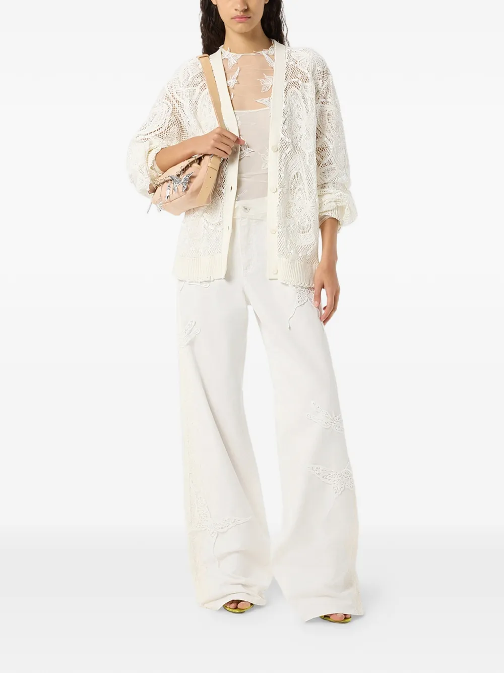  Blumarine Embroidered-inserts Blouse - White 