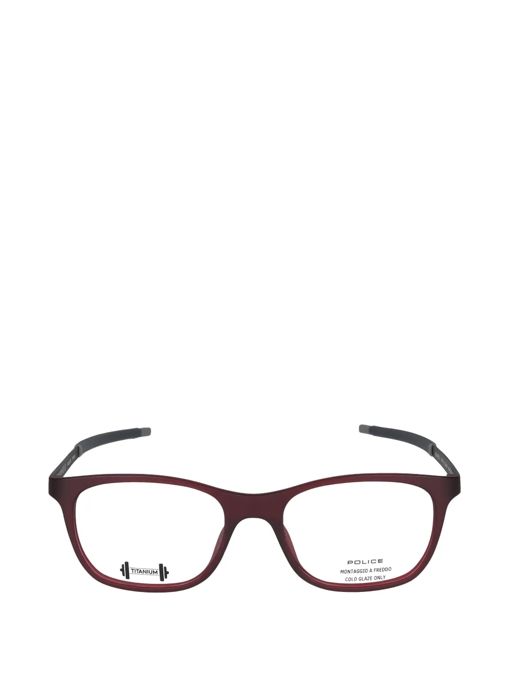 Police Rectangle-frame Glasses In Red