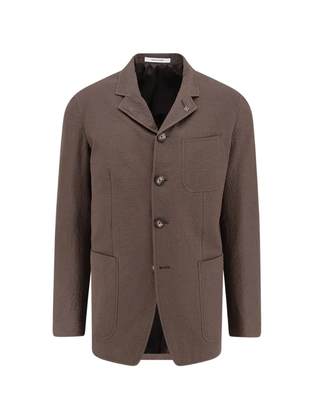 Tagliatore Torrent textured single-breasted blazer - Brown