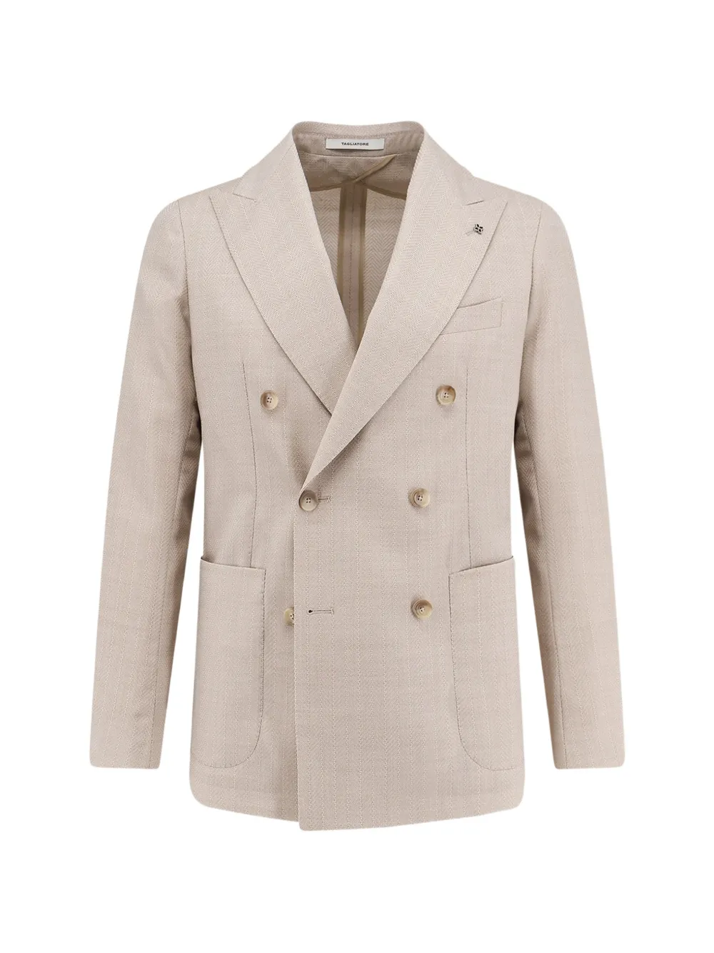 Tagliatore double-breasted herringbone blazer - Neutrals