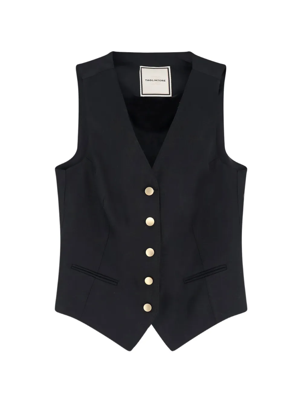 Tagliatore button-front V-neck vest - Nero
