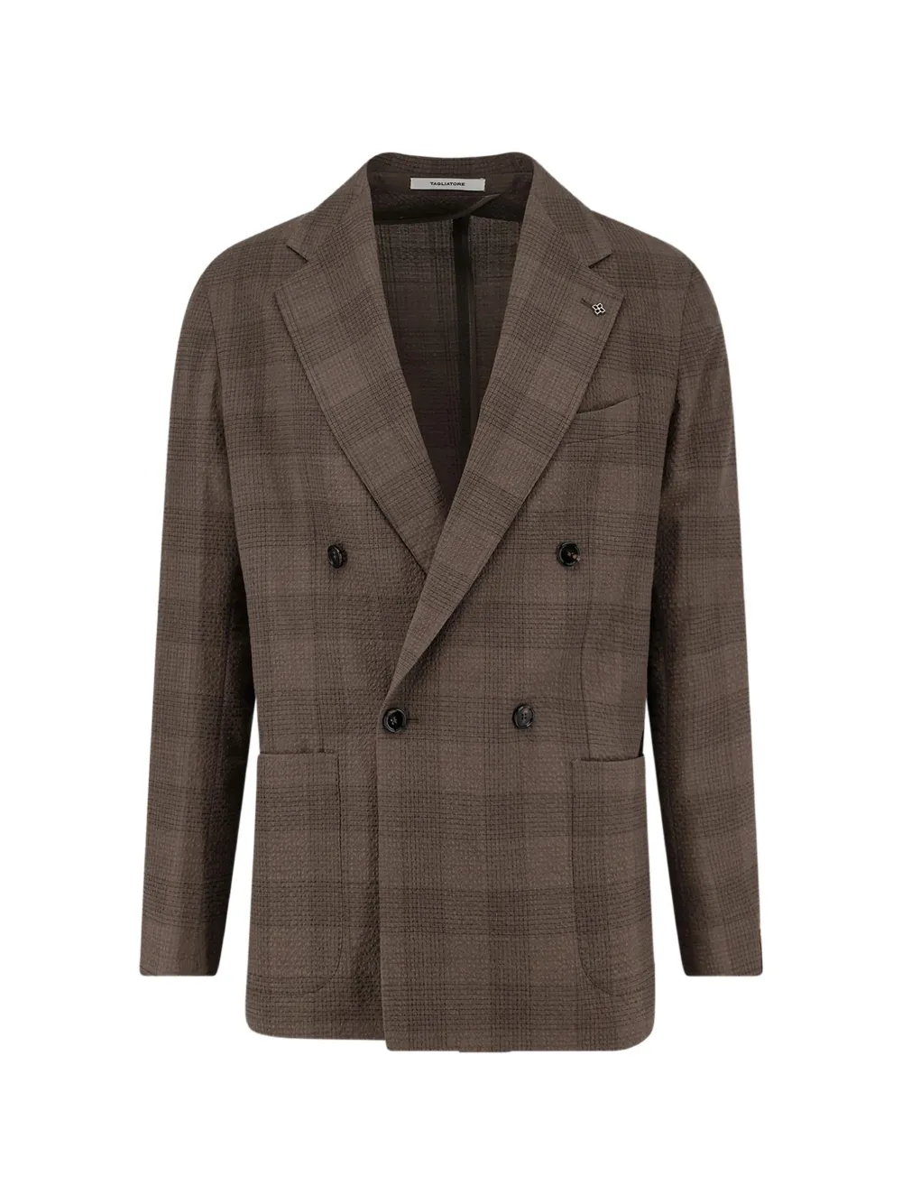Tagliatore double-breasted check blazer - Marrone