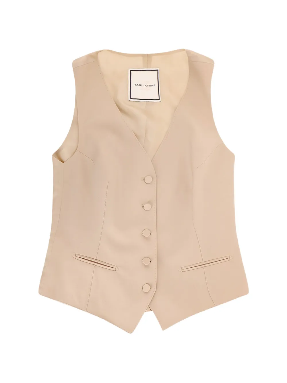 Tagliatore covered button V-neck vest - Toni neutri
