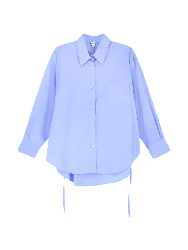 ASPESI Patch Pocket Cotton Shirt in Blue