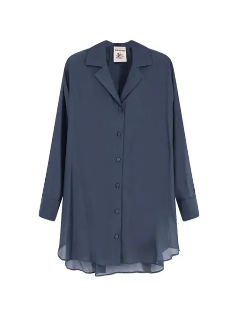 Semicouture pleated-back long-sleeve shirt