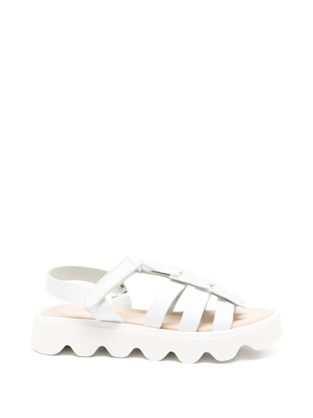 Florens glitter applique leather sandals - Bianco