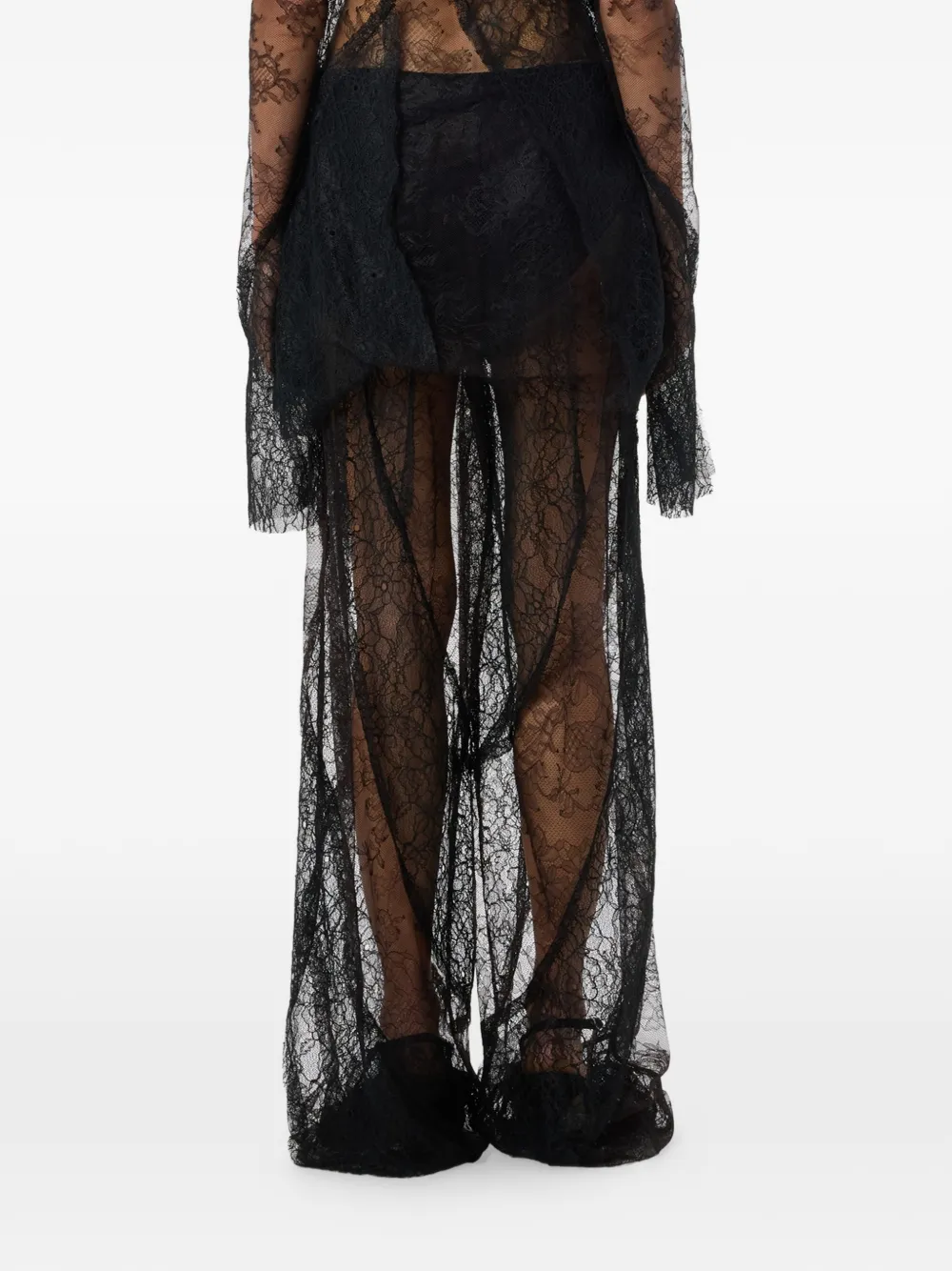 Blumarine Broek met kant Zwart