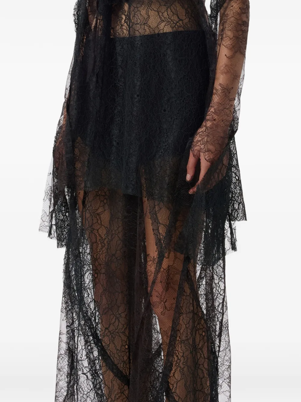Blumarine Broek met kant Zwart