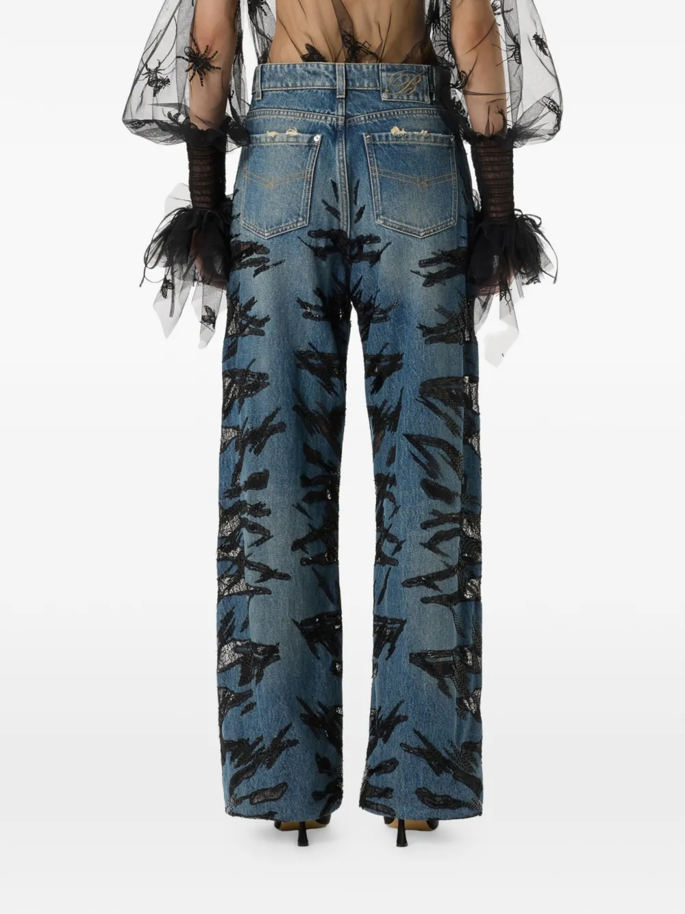 Blumarine Jeans met riemlussen Blauw