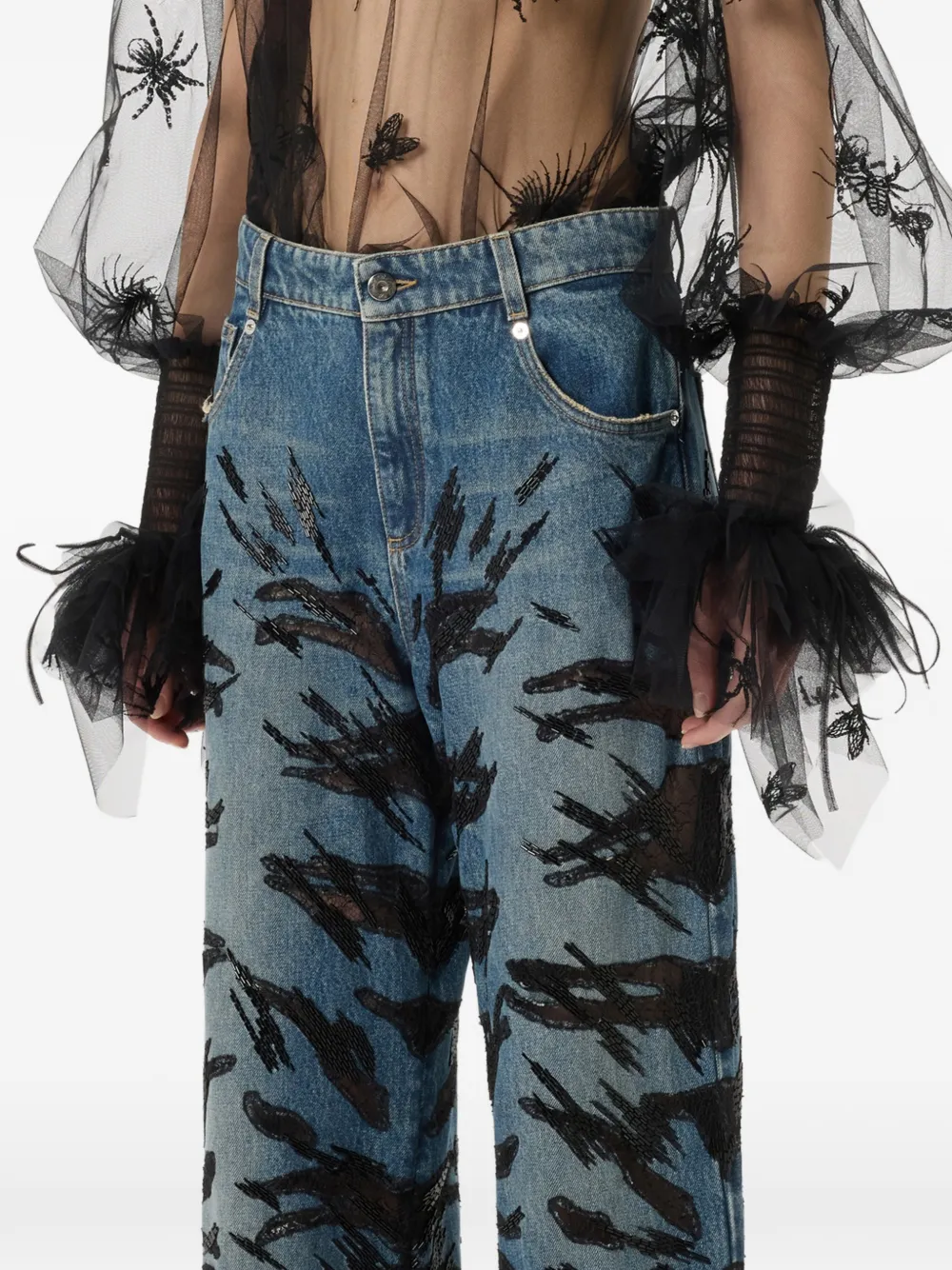 Blumarine Jeans met riemlussen Blauw