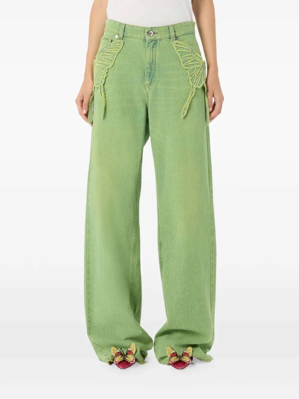 Blumarine Jeans met vlinder Groen