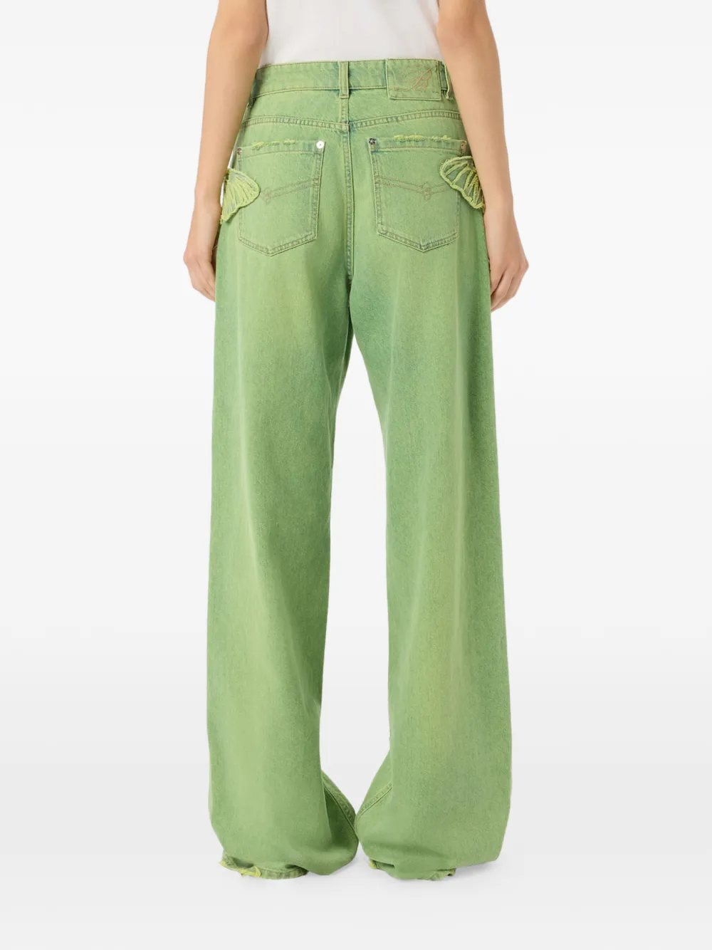 Blumarine Jeans met vlinder Groen