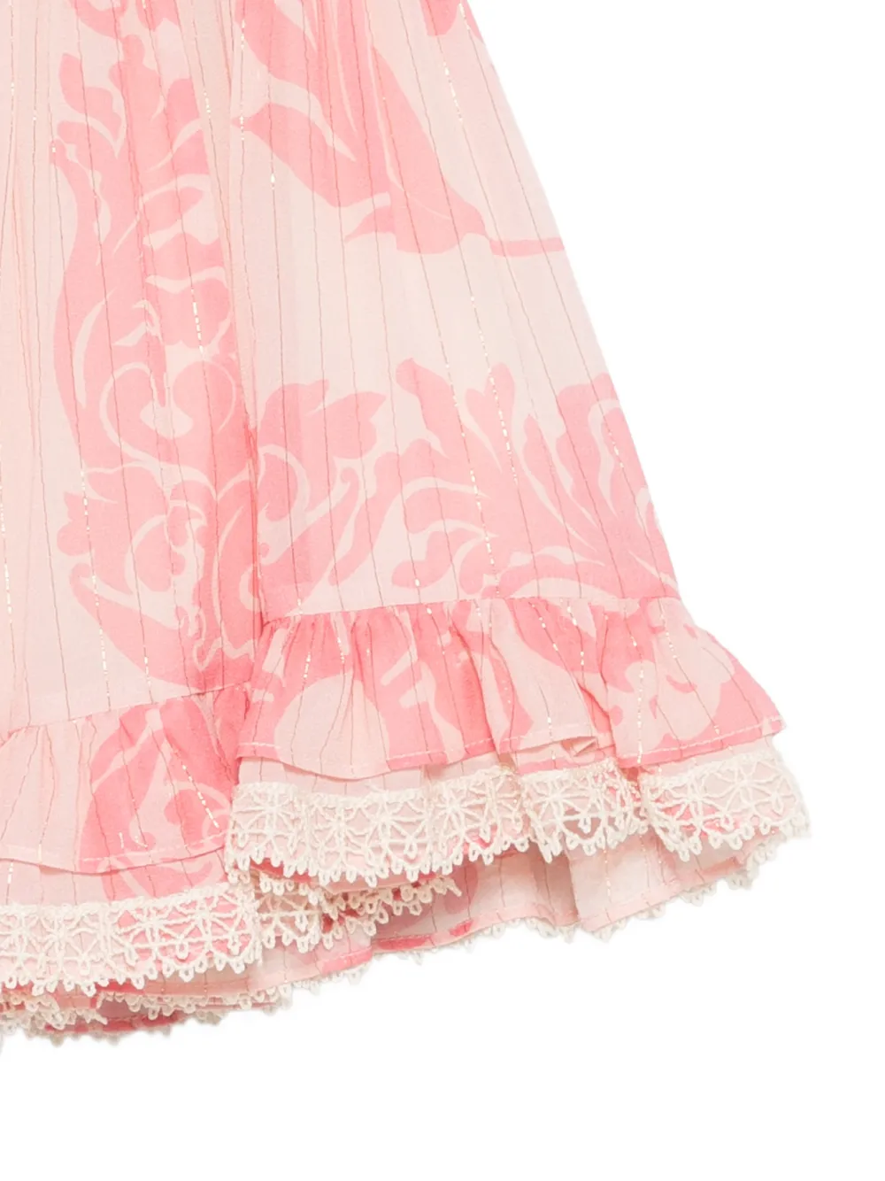 ETRO KIDS Jurk met bloemenprint en ruches Roze