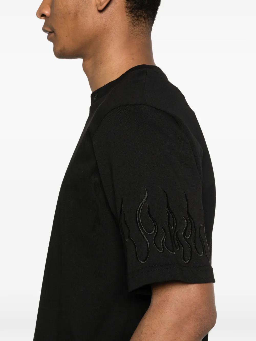 Flame-Embroidered T-Shirt