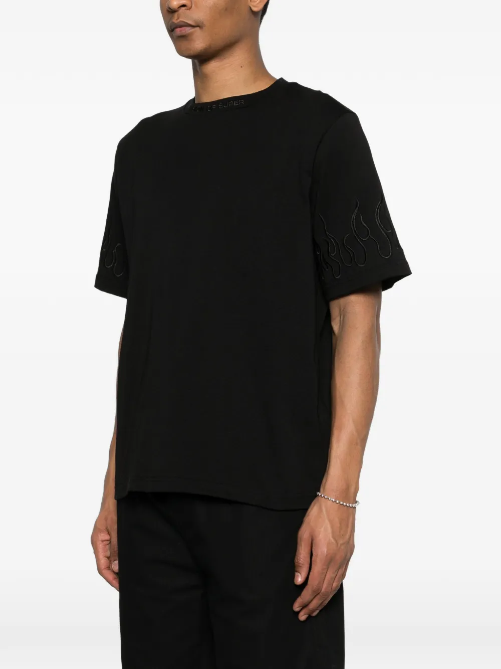 Flame-Embroidered T-Shirt