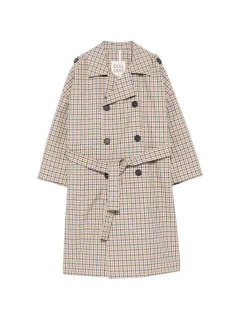 Douuod Kids check-pattern buttoned jacket